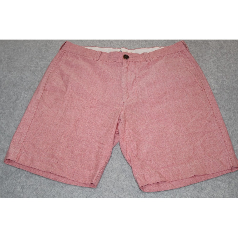 J.Crew Shorts Mens 32 Pink Oxford Cotton Casual Summer Preppy Flat 9" Inseam